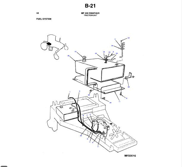 AGCO Epsilon parts diagram — 113768M1, item 11, MF 220 WINDROWER (0001-H220431)