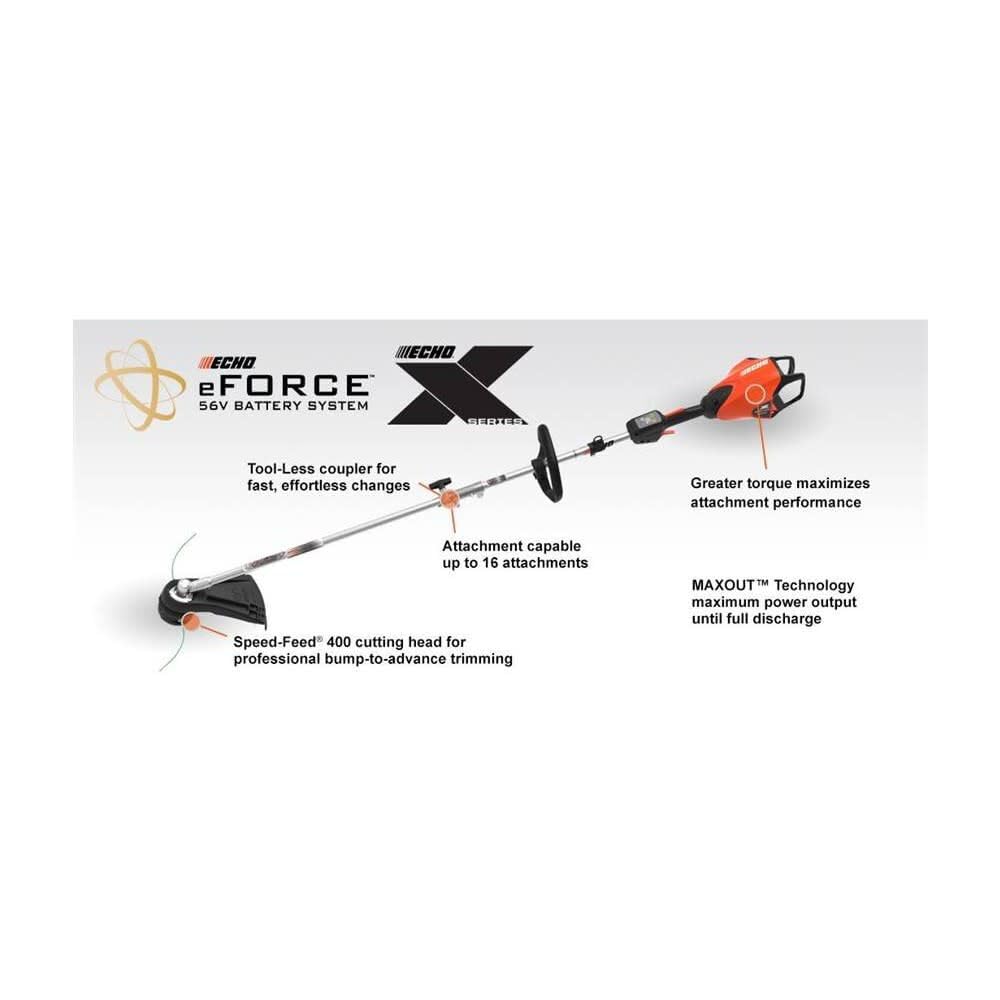 ECHO DPAS-2600SBR2 eFORCE 56V X Series Brushless Cordless Battery Pro Attachment Series String Trimmer with 5.0Ah Battery and Rapid Charger
