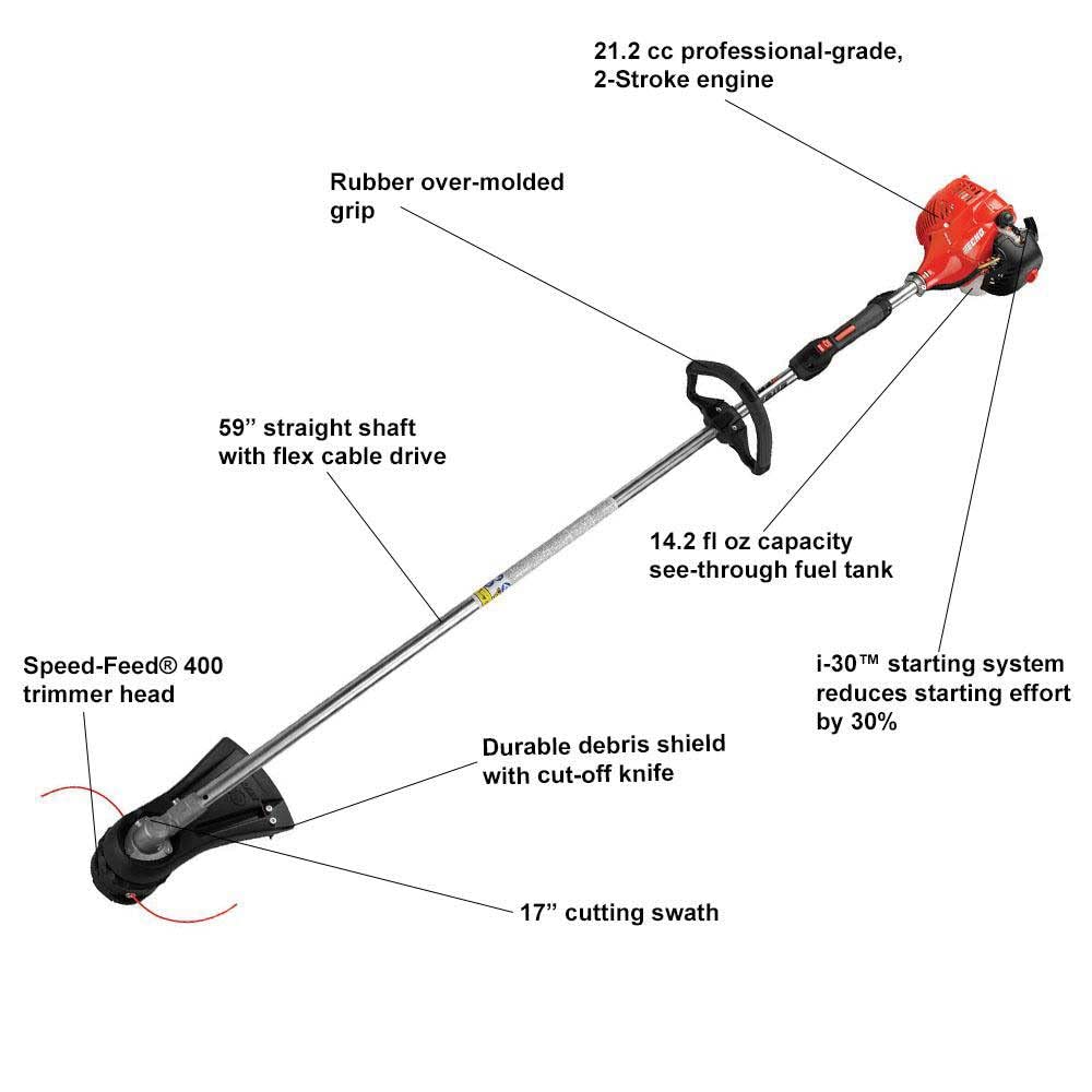 ECHO (OEM) SRM-225-2A 21.2Cc Straight Shaft Trimmer Gas Powered With I-30 Starter