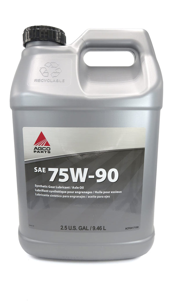 AGCO Full Synthetic Gear Lubricant Axle Oil SAE 75W-90 API GL-5 2.5 Gallon, ACP0417100