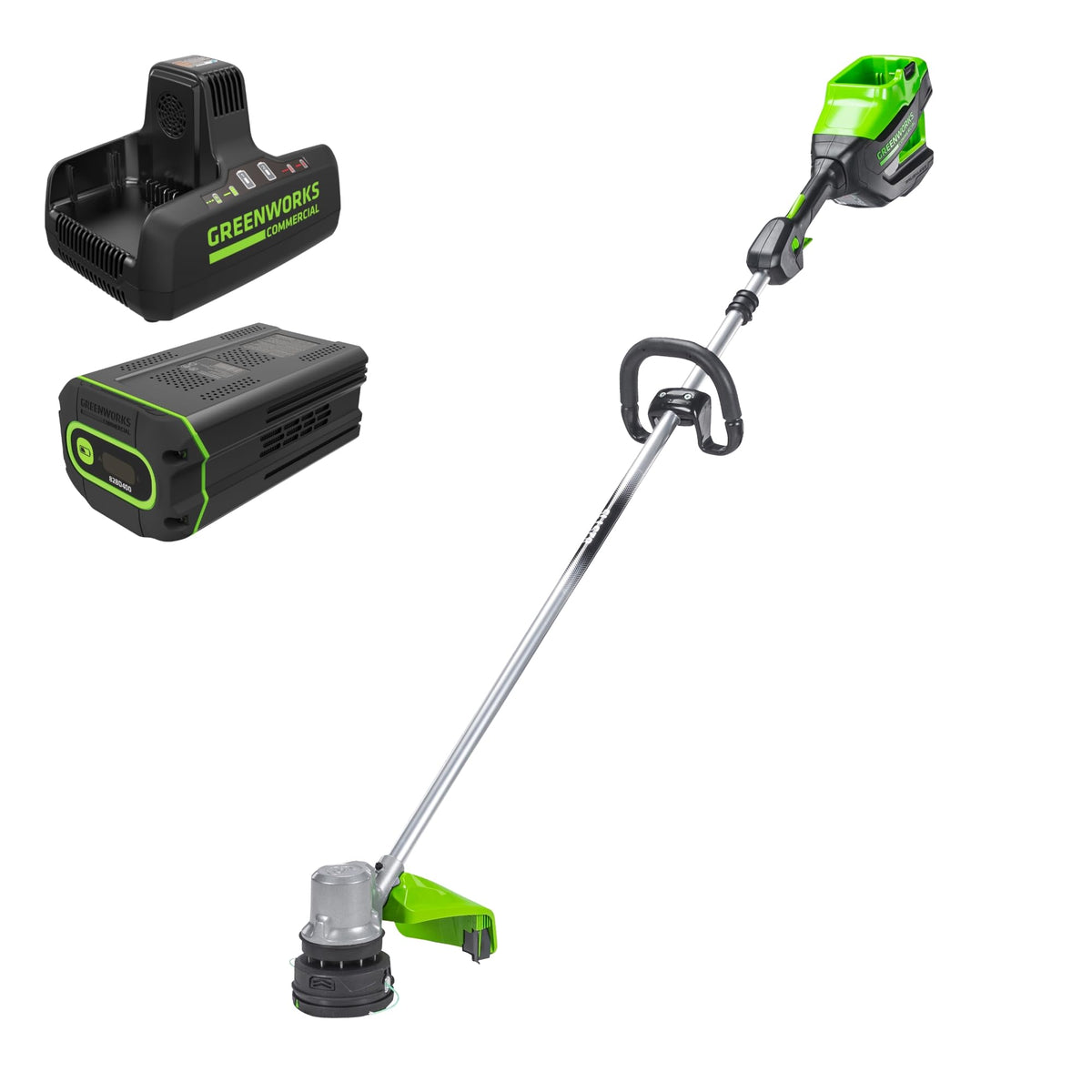 Greenworks 82V 16" (1.5kW) Brushless Cordless String Trimmer, 2.5Ah Battery and Dual Port Charger (Great for Landscapers and Professionals)