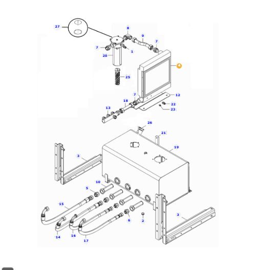 AGCO OEM 6298304M91 — Epsilon OIL TANK diagram, item 4 (MF 9030 SPRAYER (2011-2016))