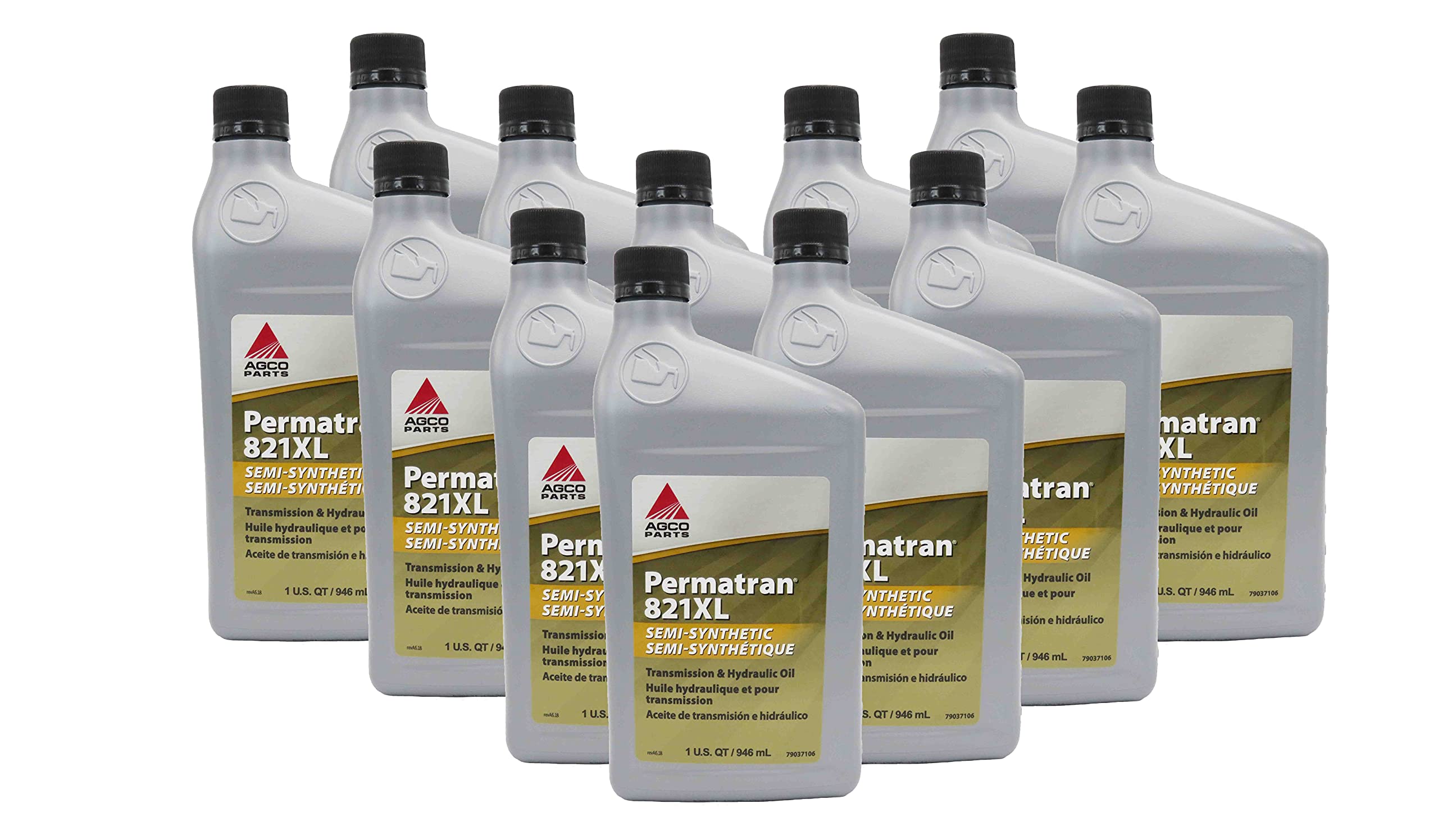AGCO 79037106 Parts Permatran 821XL Semi-Synthetic SAE 10W-30 Transmission and Hydraulic Oil 1 Quart Pack of 12