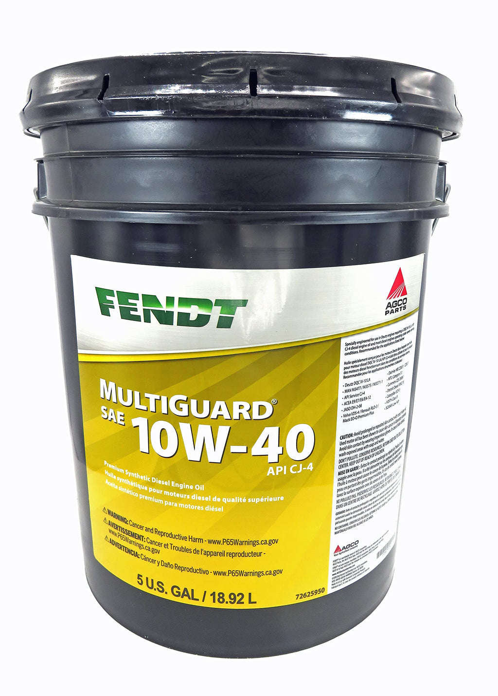 AGCO MultiGuard SAE 10W-40 Synthetic Diesel Engine Oil API CJ-4 5 Gallon, 72625950