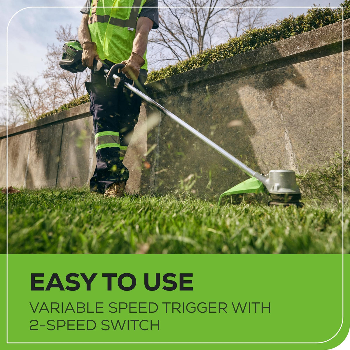 Greenworks 82V 16" (1.5kW) Brushless Cordless String Trimmer, 2.5Ah Battery and Dual Port Charger (Great for Landscapers and Professionals)