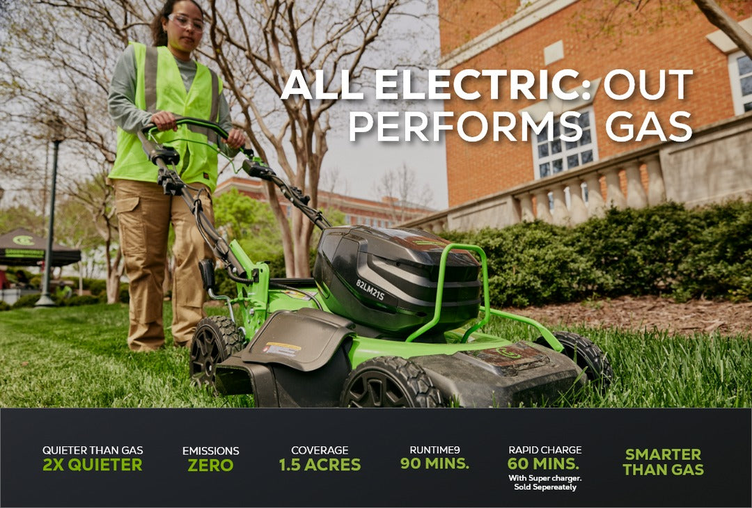 Greenworks Commercial 82V 21" Brushless Push Mower with (1) 5Ah Battery and Dual Port Charger (82LM21-5DP)