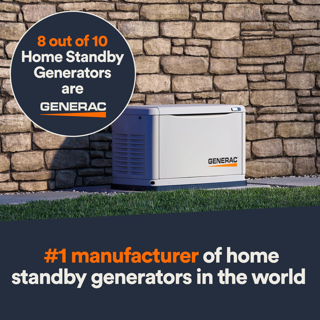 Generac 7290 26kW Air Cooled Guardian Series Home Standby Generator - Comprehensive Protection - Smart Controls - Versatile Power - Wi-Fi Connectivity - Real-Time Updates