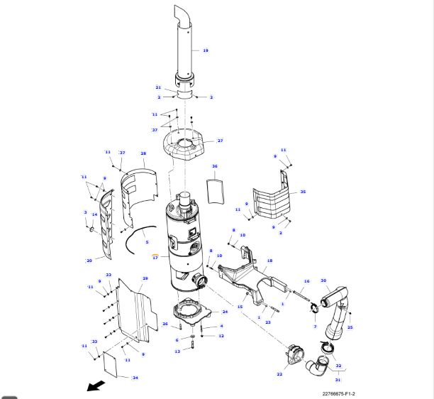 AGCO Epsilon parts diagram — ACW704950B, item 34, MF 8727S DATATRONIC 5 TRACTOR (TIER 2-4F / STAGE 5) (2019-2024) (KB144040-RB310022)